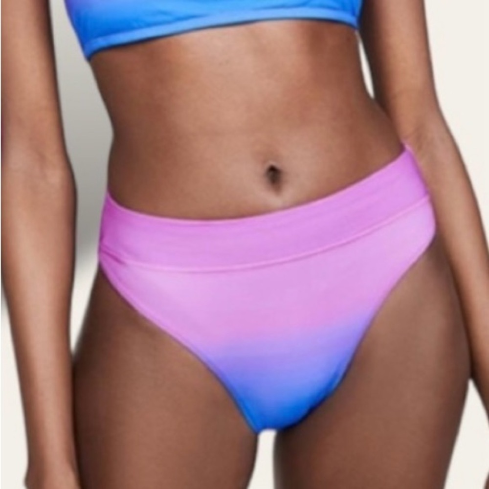 NWOT PilyQ Ombre High Waisted Bikini Bottom Sz. Large‎
